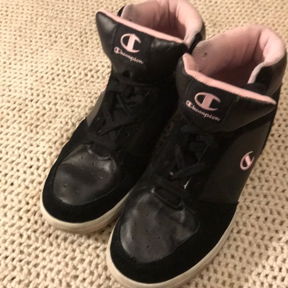 black high top champion shoes